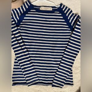 Zara Blue and White Striped Sweater